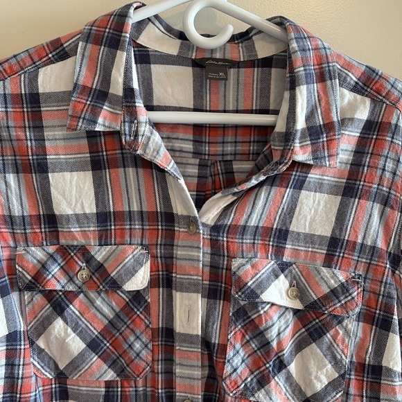 Eddie Bauer Plaid Flannel Shirt, XL - Picture 4 of 5